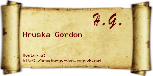 Hruska Gordon névjegykártya